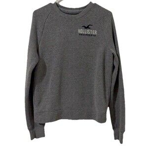 Hollister Men's Gray Sweater Round Neck Pullover Size Small Long Sleeve